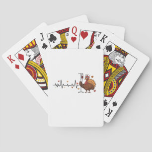 Thanksgiving Heartbeat Turkey Nurse Pulse Fall RN Playing Cards