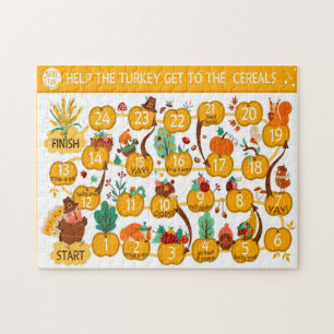 Thanksgiving Help The Turkey Find The Cereal Oats  Jigsaw Puzzle
