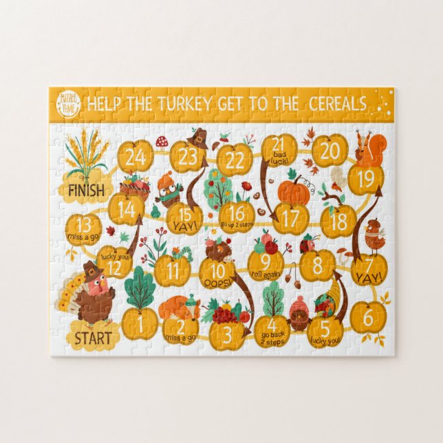 Thanksgiving Help The Turkey Find The Cereal Oats  Jigsaw Puzzle (Horizontal)