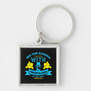 Thanksgiving -Hem Your Blessings With Thankfulness Key Ring