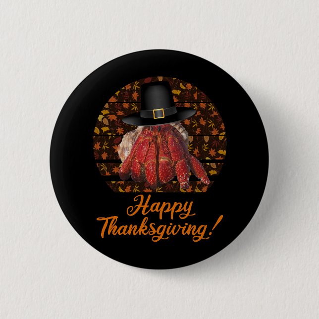 Thanksgiving Hermit Crab 6 Cm Round Badge (Front)