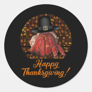 Thanksgiving Hermit Crab Classic Round Sticker