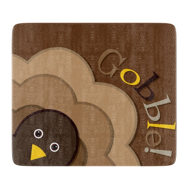 Thanksgiving hiding turkey cutting board (Front)