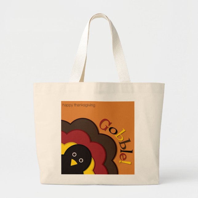 Thanksgiving hiding turkey large tote bag (Front)