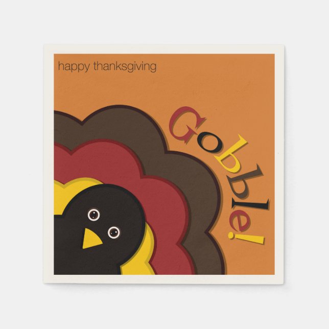Thanksgiving hiding turkey napkin (Front)