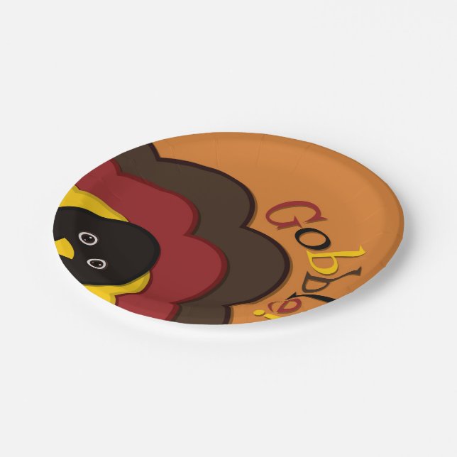 Thanksgiving hiding turkey paper plate (Angled)