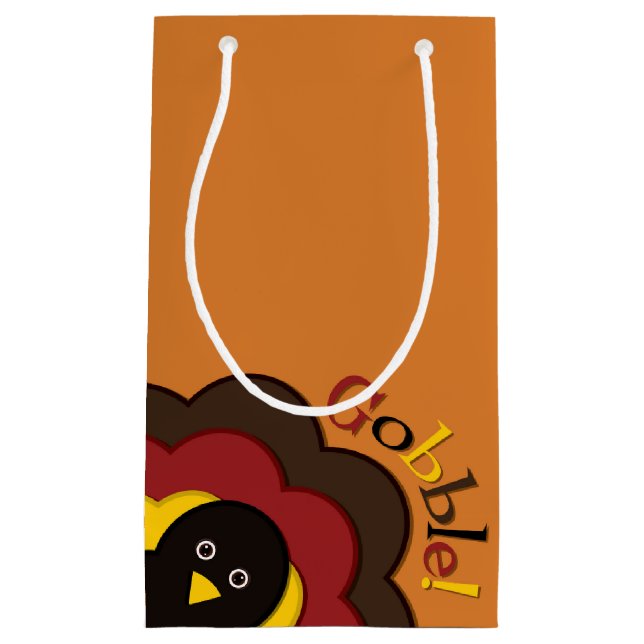 Thanksgiving hiding turkey small gift bag (Front)