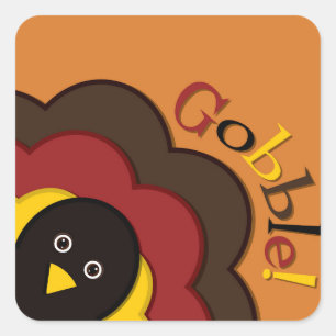 Thanksgiving hiding turkey square sticker