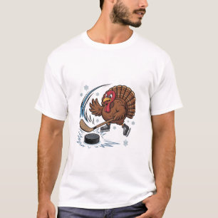 Thanksgiving Hockey Ice Hockey Turkey Gobbler T-Shirt