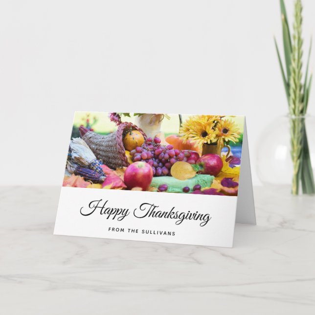 Thanksgiving Holiday Autumn Harvest Table Card (Front)