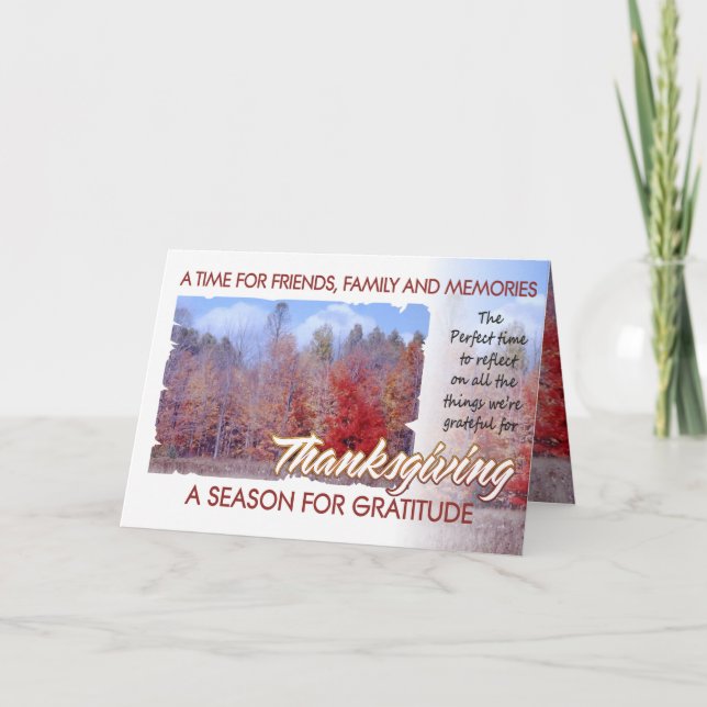 Thanksgiving holiday card autumn friends 1r (Front)