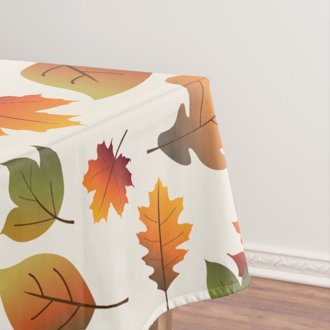 Thanksgiving Holiday Colourful Autumn Fall Leaves Tablecloth (In Situ)