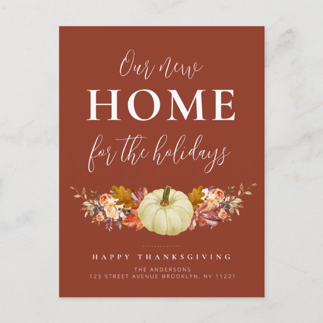 thanksgiving holiday moving announcement postcard (Front)