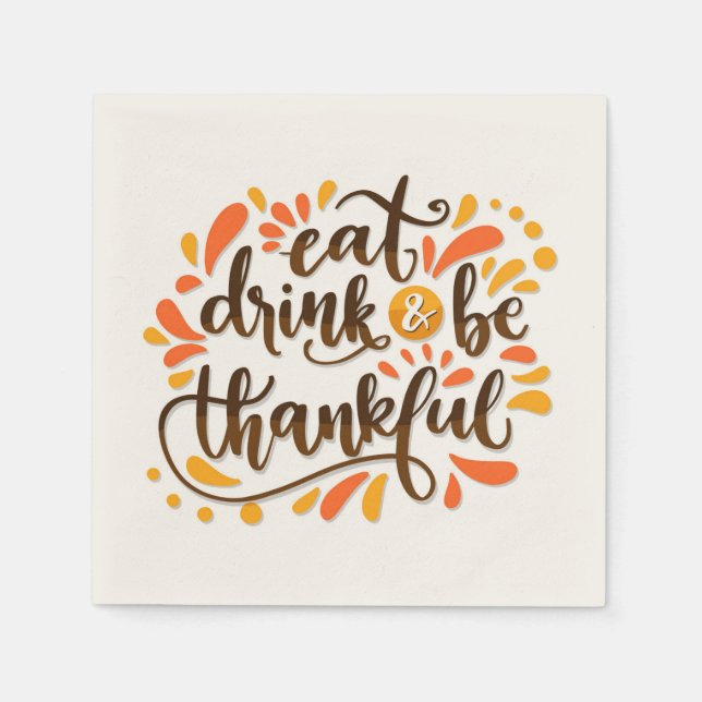 Thanksgiving Holiday Paper Napkins (Front)