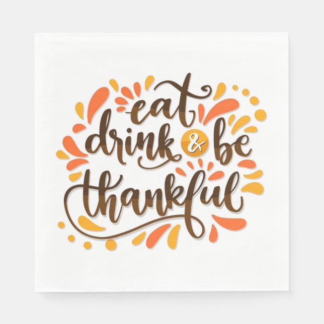 Thanksgiving Holiday Paper Napkins (Front)