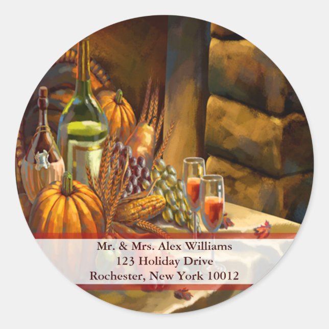 Thanksgiving Holiday Sticker Address Label (Front)