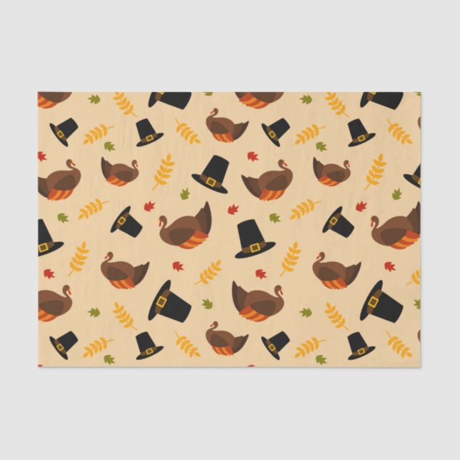 Thanksgiving Holiday turkey dinner party tissue Tissue Paper (Front)