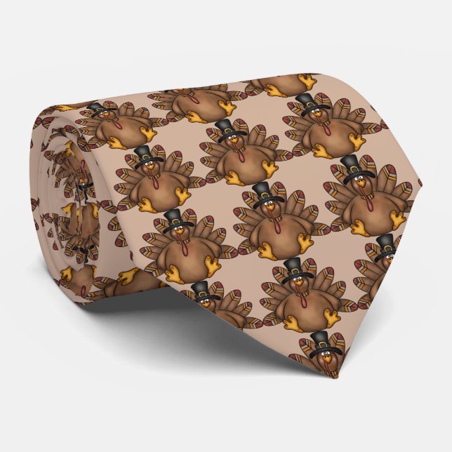 Thanksgiving Holiday turkey tiled tie (Rolled)