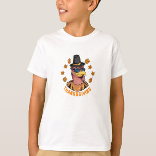 Thanksgiving Holiday Turkey Wearing Sunglasses  T-Shirt
