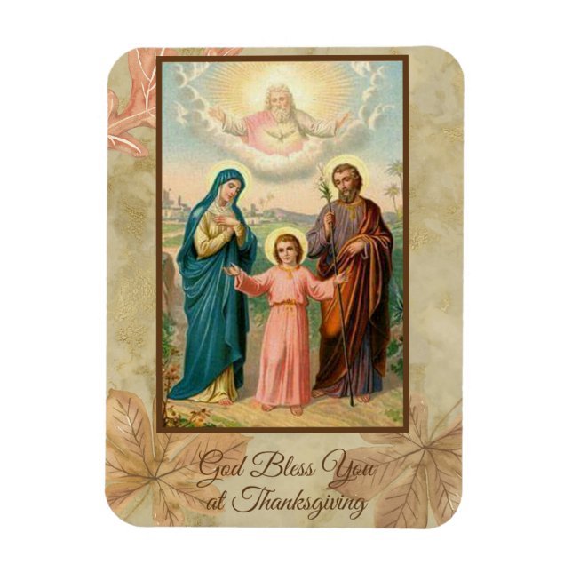 Thanksgiving Holy Family Jesus Mary St. Joseph Magnet (Vertical)
