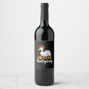Thanksgiving Honksgiving Wine Label