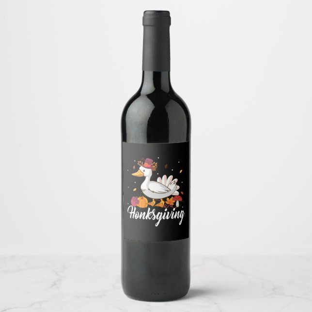 Thanksgiving Honksgiving Wine Label (Front)