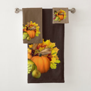Thanksgiving Horn of Plenty Bath Towel Set