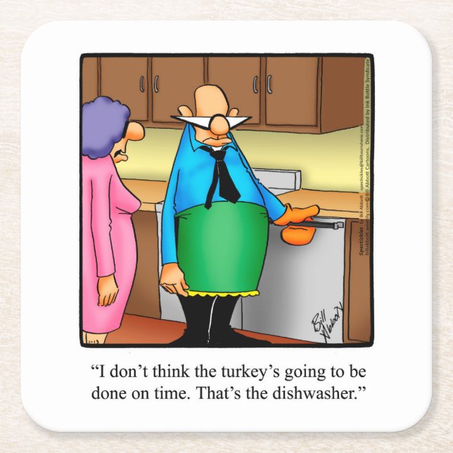 Thanksgiving Humour Bar Coasters (Front)