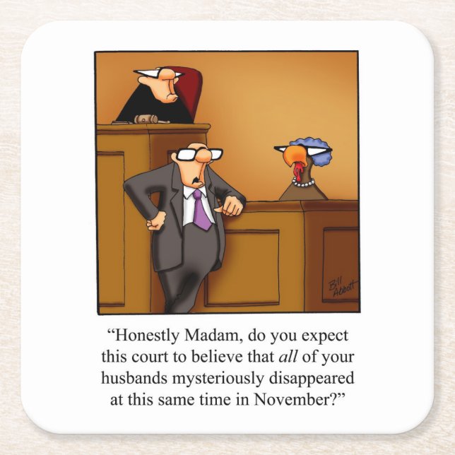 Thanksgiving Humour Bar Coasters (Front)