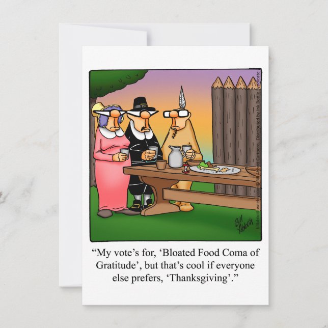 Thanksgiving Humour "Food Coma" Dinner Invitations (Front)