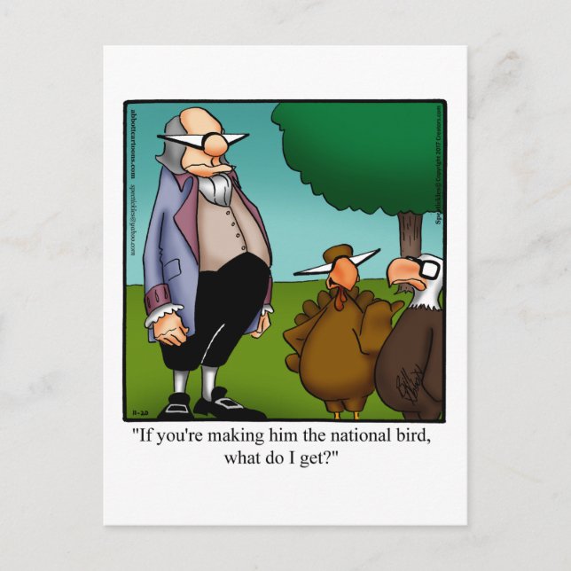Thanksgiving Humour Postcard (Front)