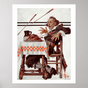 Thanksgiving Humourous Vintage Art Poster