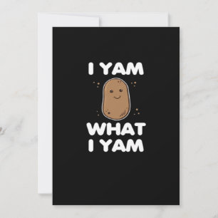 Thanksgiving I Yam What I Yam Funny Fall Classic Holiday Card
