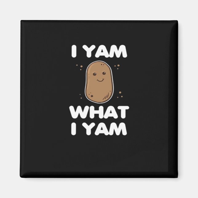 Thanksgiving I Yam What I Yam Funny Fall Classic Magnet (Front)