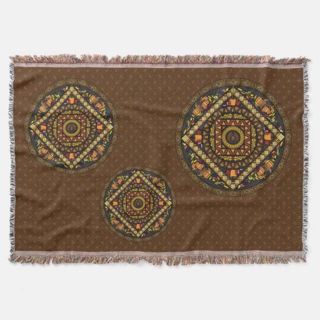 Thanksgiving Icons Throw Blanket (Front)