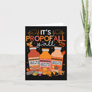 Thanksgiving Icu Nurse Propofol Fall Scrub Top Wom Card