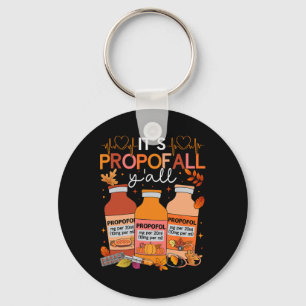 Thanksgiving Icu Nurse Propofol Fall Scrub Top Wom Key Ring