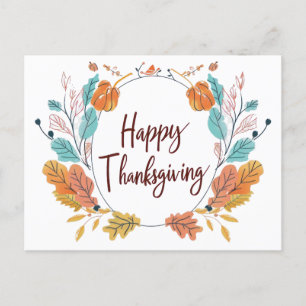 Thanksgiving illustration postcard