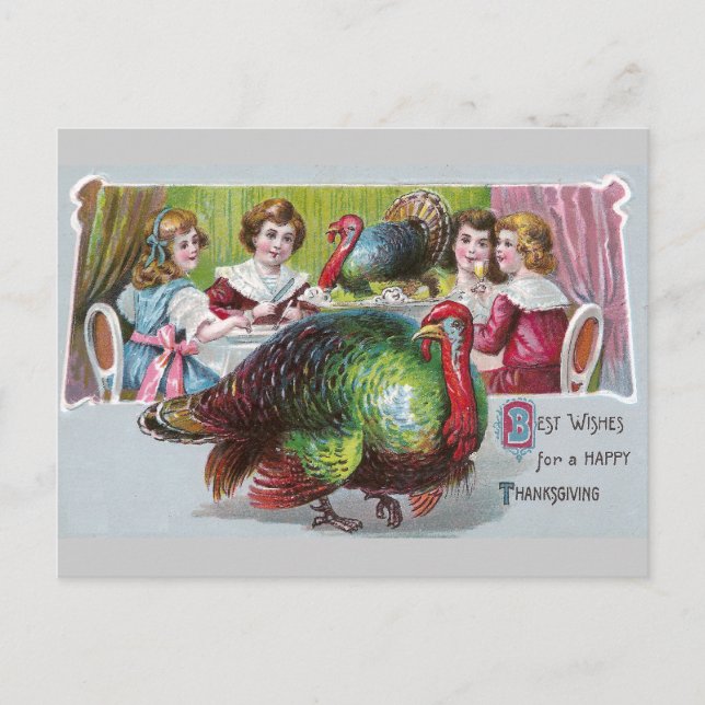 Thanksgiving in 1908 holiday postcard (Front)