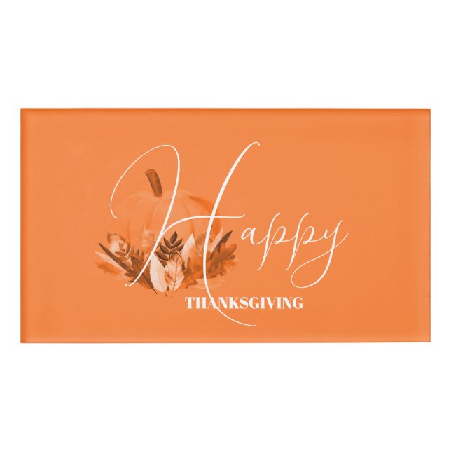 Thanksgiving in Orange  Name Tag (Front)