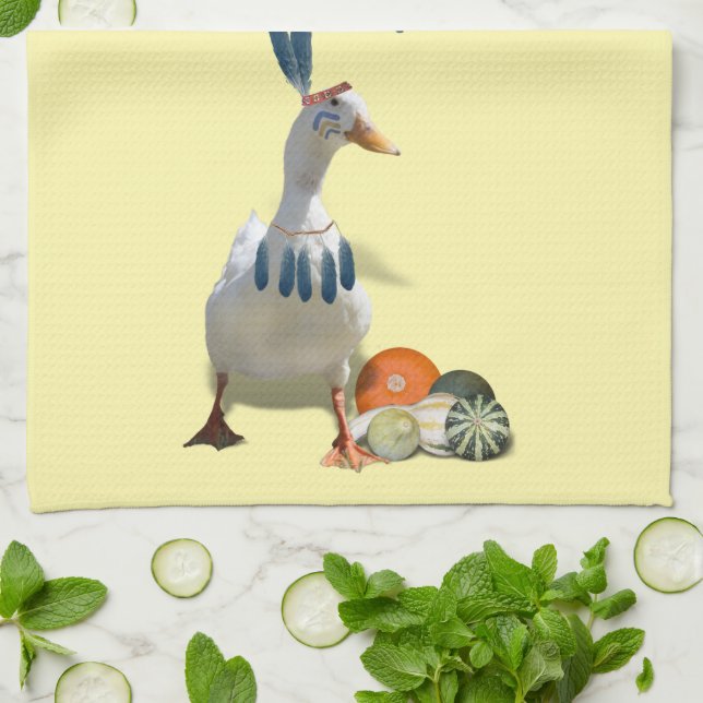 Thanksgiving Indian Duck Tea Towel (Folded)