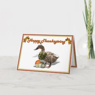 Thanksgiving Indian Girl Duck Holiday Card