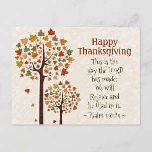 Thanksgiving Inspirational Bible Psalm 118:24 Postcard