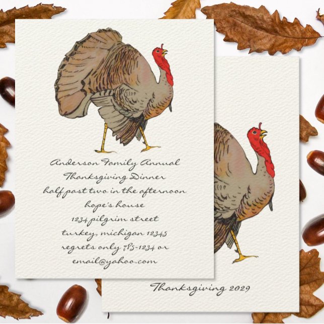 Thanksgiving Invitation (Don't forget to change to current year on back.)