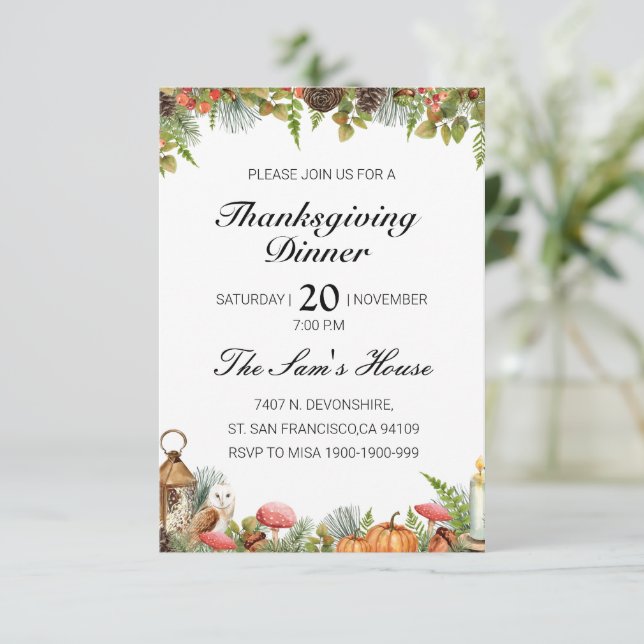Thanksgiving Invitation (Standing Front)
