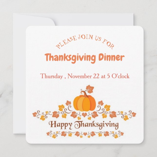 thanksgiving invitation card (Front)
