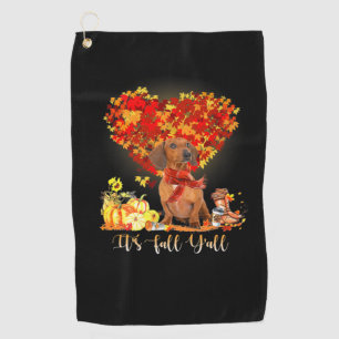 Thanksgiving It's Fall Y'all Dachshund Golf Towel