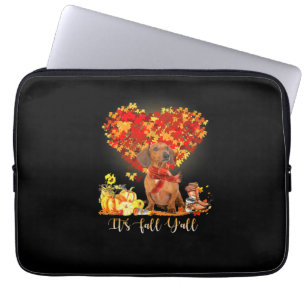 Thanksgiving It's Fall Y'all Dachshund Laptop Sleeve