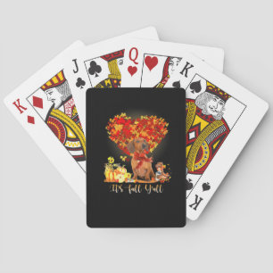Thanksgiving It's Fall Y'all Dachshund Playing Cards