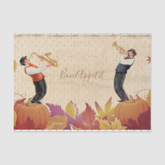 Thanksgiving Jazz Fall Maple Leaves BON APPÉTIT Tissue Paper